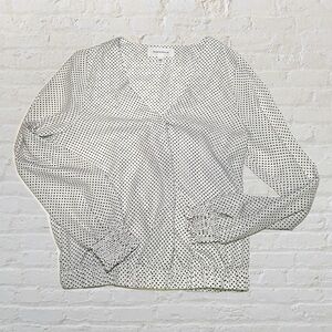 Popsugar Long Sleeve Polka Dot Blouse